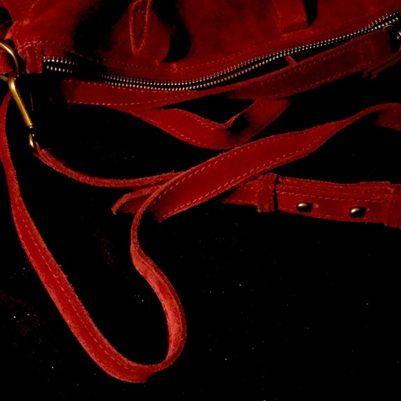 Not for sale-HOLD—Madewell gorgeous deep red fringed suede bag. - Picture 8 of 12